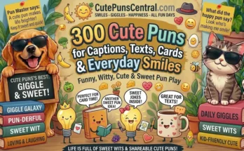 300 Cute Puns for Captions, Texts, Cards & Everyday Smiles