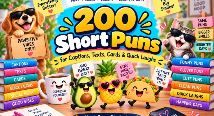 200 Short Puns for Captions, Texts, Cards & Quick Laughs